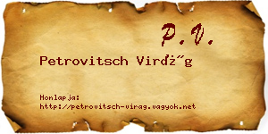 Petrovitsch Virág névjegykártya